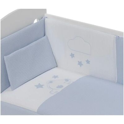 Ensemble de Literie Bébé Viggo - 3 Pièces Coton Bleu 60x120cm - Publicité Ensemble de Literie Bébé Viggo - 3 Pièces Coton Bleu 60x120cm - Publicité