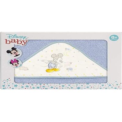 Toalla de Baño con Capucha para Bebés Interbaby - 100x100cm - Azul Toalla de Baño con Capucha para Bebés Interbaby - 100x100cm - Azul