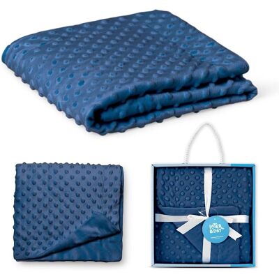 Interbaby Manta de bebê - Pelúcia de coralina - Azul marinho - Manta para bebê Interbaby Manta de bebê - Pelúcia de coralina - Azul marinho - Manta para bebê