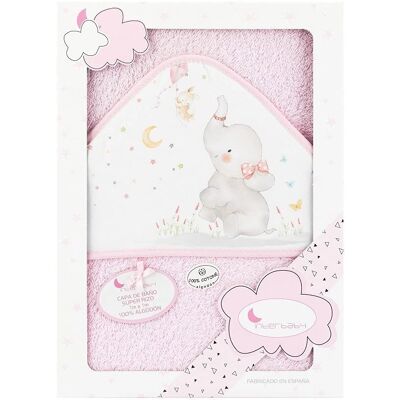 Serviette de bébé Éléphant Interbaby - 100x100cm, Coton, Rose Serviette de bébé Éléphant Interbaby - 100x100cm, Coton, Rose