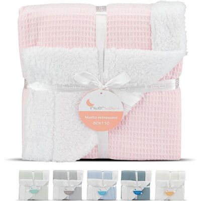 Interbaby Babydeken - Roze - 80x110cm - Babydeken Interbaby Babydeken - Roze - 80x110cm - Babydeken