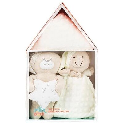 Dárková sada Interbaby - Plyšák, deka, doudou - béžová Dárková sada Interbaby - Plyšák, deka, doudou - béžová