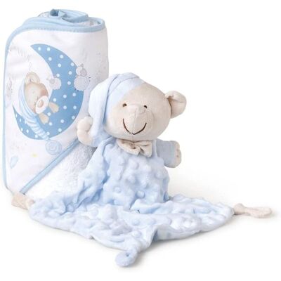 INTERBABY Conjunto de Toalla para Bebé - Medvídek spí + PŘÍTULKA - Azul - Conjunto de Toallas para Bebés INTERBABY Conjunto de Toalla para Bebé - Medvídek spí + PŘÍTULKA - Azul - Conjunto de Toallas para Bebés