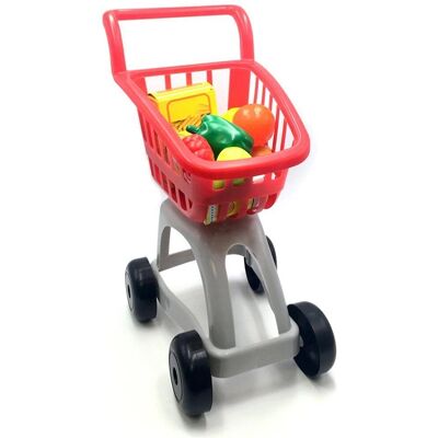 Chariot de courses jouet rouge TACHAN avec nourriture - Chariot de course en jouet - Publicité Chariot de courses jouet rouge TACHAN avec nourriture - Chariot de course en jouet - Publicité