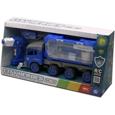Camion della Polizia Tachan - Suono elettrico & RC - 3-6 anni Camion della Polizia Tachan - Suono elettrico & RC - 3-6 anni