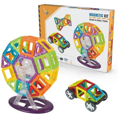 Set Magnetico Deluxe Tachan - 74 Pezzi Multicolore 3-6 Anni Set Magnetico Deluxe Tachan - 74 Pezzi Multicolore 3-6 Anni