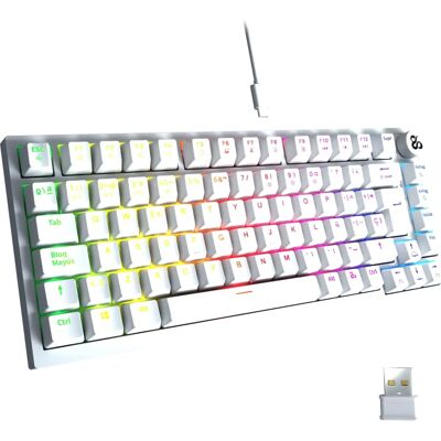 Fehér vezeték nélküli billentyűzet Newskill NS-KB-PYROSPRO-IV - Számítógép kiegészítők Fehér vezeték nélküli billentyűzet Newskill NS-KB-PYROSPRO-IV - Számítógép kiegészítők