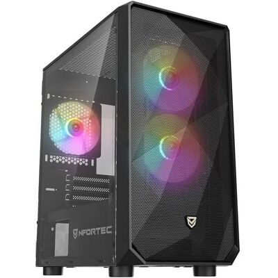 Nfortec NF-CS-DYS-B Torre ATX Nera - Ventilatore per Case PC Nfortec NF-CS-DYS-B Torre ATX Nera - Ventilatore per Case PC