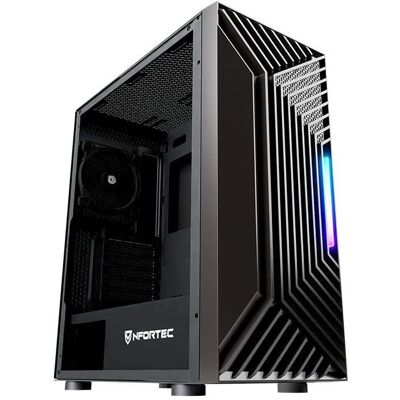 Caja Nfortec Nervia Negra ARGB ATX - Torre de Computadora Caja Nfortec Nervia Negra ARGB ATX - Torre de Computadora