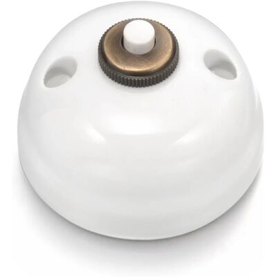 Interrupteur Garby en porcelaine blanche 10A Ø64,5 mm - Publicité Interrupteur Garby en porcelaine blanche 10A Ø64,5 mm - Publicité