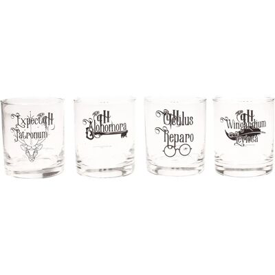 SD Toys Harry Potter Glasses and Coasters - 4 Pack - 200ml - Harry Potter Spells SD Toys Harry Potter Glasses and Coasters - 4 Pack - 200ml - Harry Potter Spells