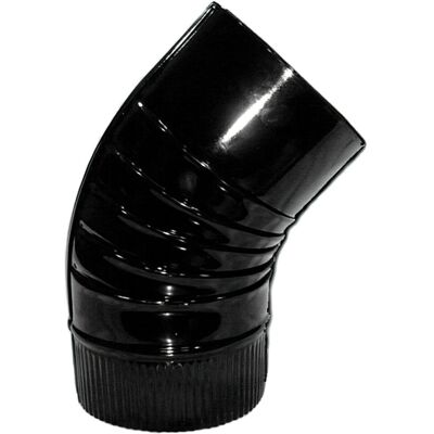 WOLFPACK 22011117 Rura kominowa - Czarny ceramiczny łuk 130mm 45° WOLFPACK 22011117 Rura kominowa - Czarny ceramiczny łuk 130mm 45°