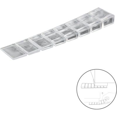 Marca Modello Distanziali regolabili in plastica trasparente - Stopper per correnti d'aria Marca Modello Distanziali regolabili in plastica trasparente - Stopper per correnti d'aria