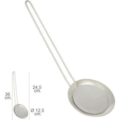 OREX Passoire en acier inoxydable - Diamètre 12,5cm - Longueur 36cm - Durable et Lavable en Machine - Publicité OREX Passoire en acier inoxydable - Diamètre 12,5cm - Longueur 36cm - Durable et Lavable en Machine - Publicité