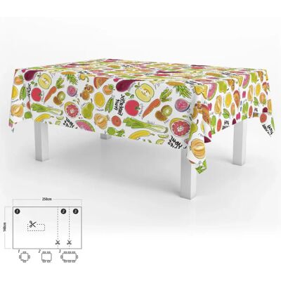 ORYX Modèle 05544002 - Nappe rectangulaire avec motif de fruits - Publicité ORYX Modèle 05544002 - Nappe rectangulaire avec motif de fruits - Publicité