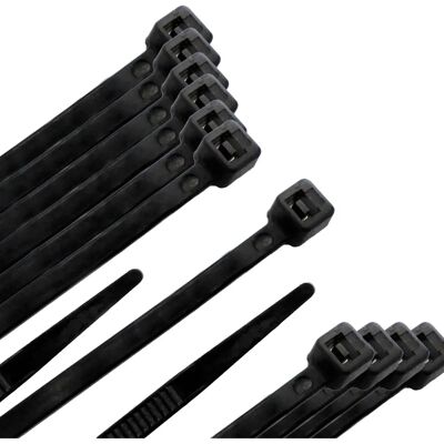 Attaches en nylon WOLFPACK - 100 unités - Noirs - 2,5x100mm - Résistantes - Publicité Attaches en nylon WOLFPACK - 100 unités - Noirs - 2,5x100mm - Résistantes - Publicité
