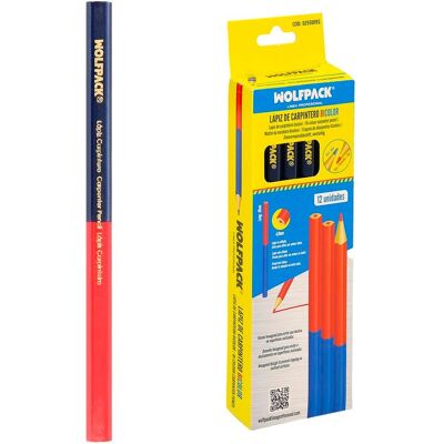 Wolfpack Bicolor Carpentry Pencil - 18cm - Wood Wolfpack Bicolor Carpentry Pencil - 18cm - Wood