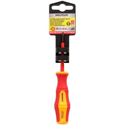 Tournevis Phillips Isolé Wolfpack - PH0 x 3,0mm - Outil électrique - Publicité Tournevis Phillips Isolé Wolfpack - PH0 x 3,0mm - Outil électrique - Publicité
