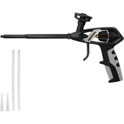WOLFPACK Pistola de Espuma - Revestimento em PTFE - Fluxo ajustável - Carregamento superior universal WOLFPACK Pistola de Espuma - Revestimento em PTFE - Fluxo ajustável - Carregamento superior universal