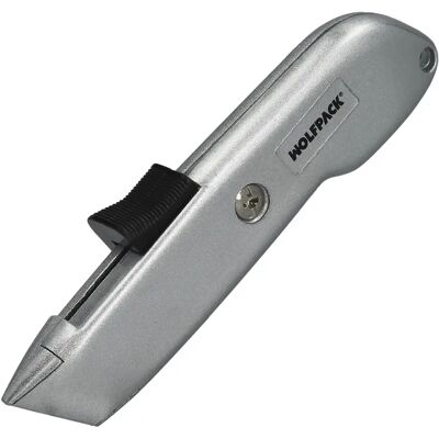 Couteau Rétractable Wolfpack Lame en Acier SK5 Boîtier en Aluminium Cutter de Sécurité - Publicité Couteau Rétractable Wolfpack Lame en Acier SK5 Boîtier en Aluminium Cutter de Sécurité - Publicité