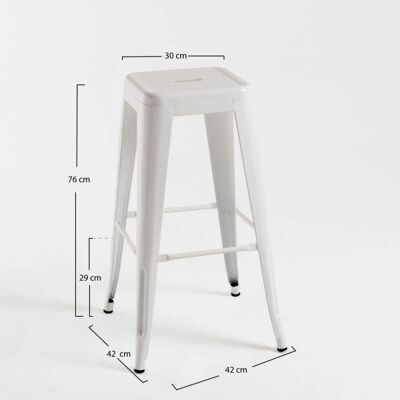 Taburete de acero Torix - Estilo industrial, Apilable, Soporta 150 kg Taburete de acero Torix - Estilo industrial, Apilable, Soporta 150 kg