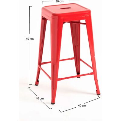 Regalos Miguel Banqueta Torix em aço - 40x40x65cm - Vermelho - Móveis de cozinha Regalos Miguel Banqueta Torix em aço - 40x40x65cm - Vermelho - Móveis de cozinha