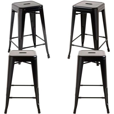 Conjunto de 4 banquetas Torix da Regalos Miguel - Aço reforçado - Preto Conjunto de 4 banquetas Torix da Regalos Miguel - Aço reforçado - Preto