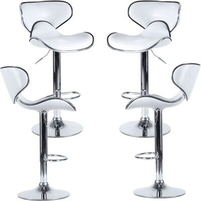 Regalos Miguel - Conjunto de 4 banquetas - Branco - Cozinha Regalos Miguel - Conjunto de 4 banquetas - Branco - Cozinha