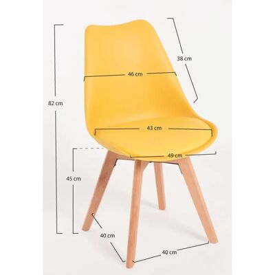 REGALOSMIGUEL - Modelo Synk Basic - 2 Sillas de Comedor - Amarillo REGALOSMIGUEL - Modelo Synk Basic - 2 Sillas de Comedor - Amarillo
