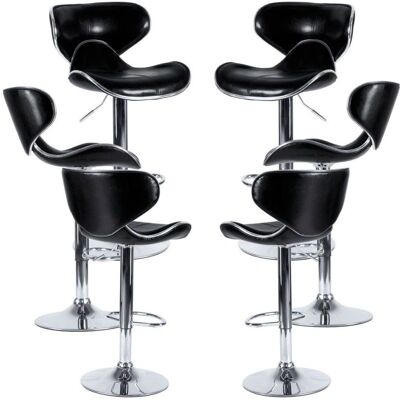 Conjunto de 6 banquetas Lester - Preto - 105x43x36cm Conjunto de 6 banquetas Lester - Preto - 105x43x36cm