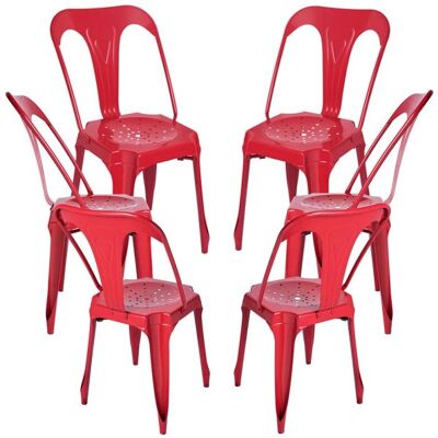 RegalosMiguel Pack 6 Sillas Ulix - Rojo - Silla Set RegalosMiguel Pack 6 Sillas Ulix - Rojo - Silla Set