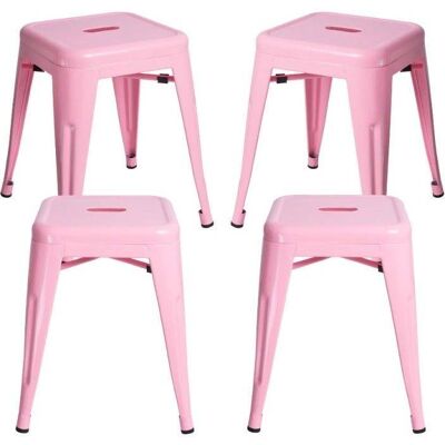Regalos Miguel Pequenos bancos Torix - Pack de 4 - Aço, Rosa Regalos Miguel Pequenos bancos Torix - Pack de 4 - Aço, Rosa