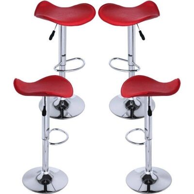 Regalos Miguel Conjunto de 4 Banquetas Vermelhas - Couro Sintético - Aço Reforçado - Conjunto de Banquetas Regalos Miguel Conjunto de 4 Banquetas Vermelhas - Couro Sintético - Aço Reforçado - Conjunto de Banquetas