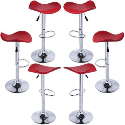 Conjunto de 6 bancos REGALOS MIGUEL Rox - Couro sintético & Aço Conjunto de 6 bancos REGALOS MIGUEL Rox - Couro sintético & Aço