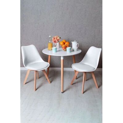 Regalos Miguel - Conjunto Mesa Redonda 80cm & 2 Cadeiras - Branco Regalos Miguel - Conjunto Mesa Redonda 80cm & 2 Cadeiras - Branco