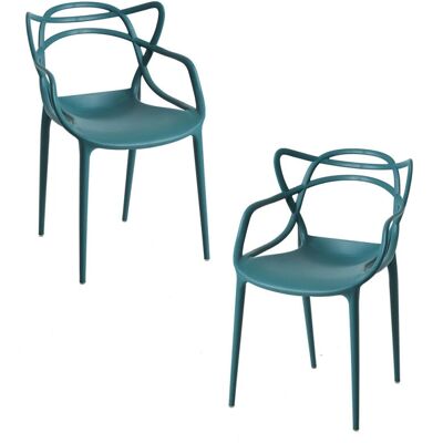 Cadeiras de Jardim Miguel Korme em Polipropileno - Conjunto de 2 - Verde azulado - Cadeiras de Jardim Cadeiras de Jardim Miguel Korme em Polipropileno - Conjunto de 2 - Verde azulado - Cadeiras de Jardim