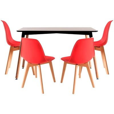 Regalos Miguel - Conjunto de jantar retangular - 120x80cm - Vermelho Regalos Miguel - Conjunto de jantar retangular - 120x80cm - Vermelho