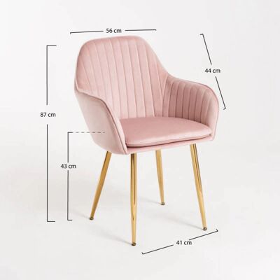 Regalos Miguel - Cadeira Chic Golden - Rosa - 87cm - Veludo - Estilo Nórdico - Interior - Suporta 120kg - Montagem Necessária - Garantia 2 Anos Regalos Miguel - Cadeira Chic Golden - Rosa - 87cm - Veludo - Estilo Nórdico - Interior - Suporta 120kg - Montagem Necessária - Garantia 2 Anos
