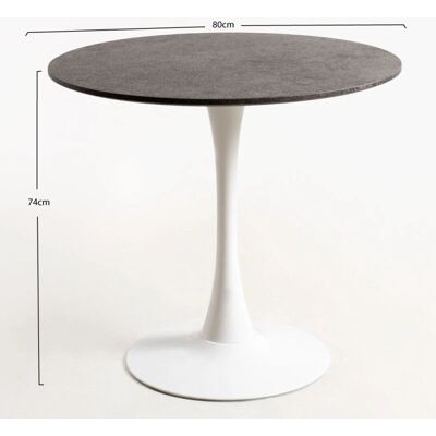 REGALOSMIGUEL Mesa de Comedor Mármol Blanco - 80cm Estilo Industrial REGALOSMIGUEL Mesa de Comedor Mármol Blanco - 80cm Estilo Industrial