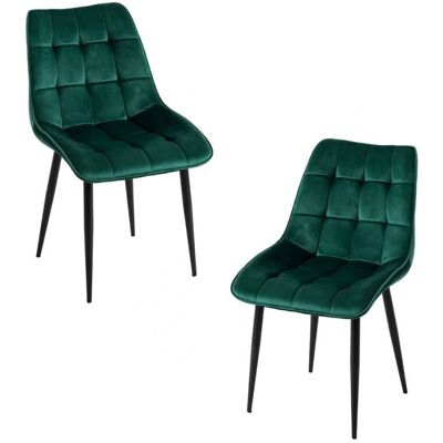 Conjunto de Cadeiras de Veludo Miguel - Pack de 2 - Estilo Nórdico Conjunto de Cadeiras de Veludo Miguel - Pack de 2 - Estilo Nórdico