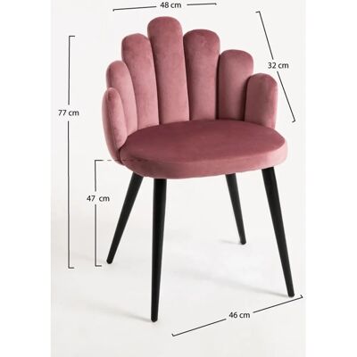 Regalos Miguel - Pacote com 2 Cadeiras de Jantar em Veludo - Rosa Regalos Miguel - Pacote com 2 Cadeiras de Jantar em Veludo - Rosa