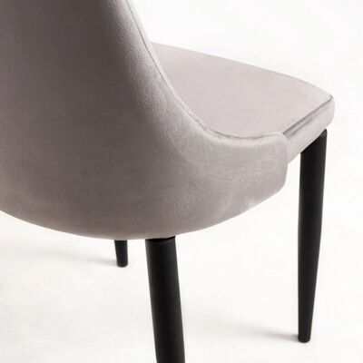 Miguel - Pack 4 Sillas Terciopelo - 87x45x60cm - Gris - Muebles Miguel - Pack 4 Sillas Terciopelo - 87x45x60cm - Gris - Muebles