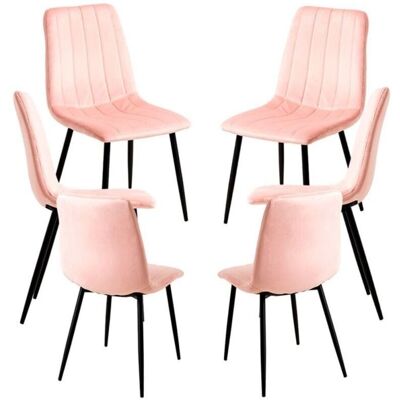 Cadeira de Veludo Liny Miguel - Estilo Nórdico - Rosa - 86cm Cadeira de Veludo Liny Miguel - Estilo Nórdico - Rosa - 86cm