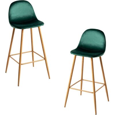 Miguel Banqueta Veludo - Pack 2 - Estilo Nórdico - Para Bar e Varanda Miguel Banqueta Veludo - Pack 2 - Estilo Nórdico - Para Bar e Varanda