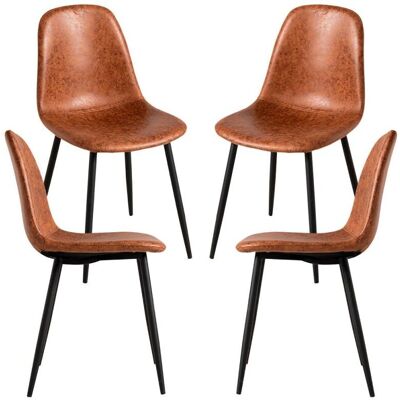 Miguel Pack 4 Sillas de Comedor en Cuero Sintético Negro - Sillas de Comedor Miguel Pack 4 Sillas de Comedor en Cuero Sintético Negro - Sillas de Comedor