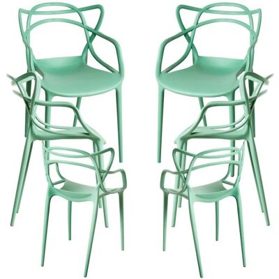 RegalosMiguel Korme Céladon Sillas de Polipropileno Pack de 6 - Silla RegalosMiguel Korme Céladon Sillas de Polipropileno Pack de 6 - Silla