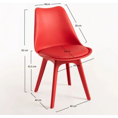 REGALOSMIGUEL Silla Synk Suprym Escandinava - Polipropileno & Polipiel - Rojo - Silla REGALOSMIGUEL Silla Synk Suprym Escandinava - Polipropileno & Polipiel - Rojo - Silla