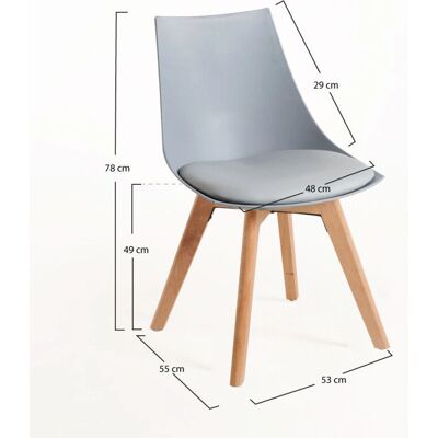 Silla Blok de Polipropileno y Polipiel de REGALOSMIGUEL - Gris - Uso interior - 78x48x55 cm Silla Blok de Polipropileno y Polipiel de REGALOSMIGUEL - Gris - Uso interior - 78x48x55 cm