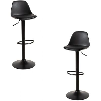 Regalos Miguel - Conjunto de 2 banquetas tulipa pretas - Estilo industrial Regalos Miguel - Conjunto de 2 banquetas tulipa pretas - Estilo industrial