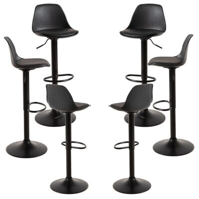 REGALOS MIGUEL Conjunto de 6 bancos tulipa - Preto REGALOS MIGUEL Conjunto de 6 bancos tulipa - Preto